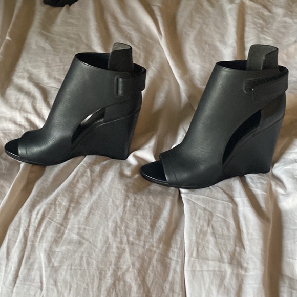 Vince Katia Leather Open Toe Platform Wedge Bootie - Picture 4 of 4